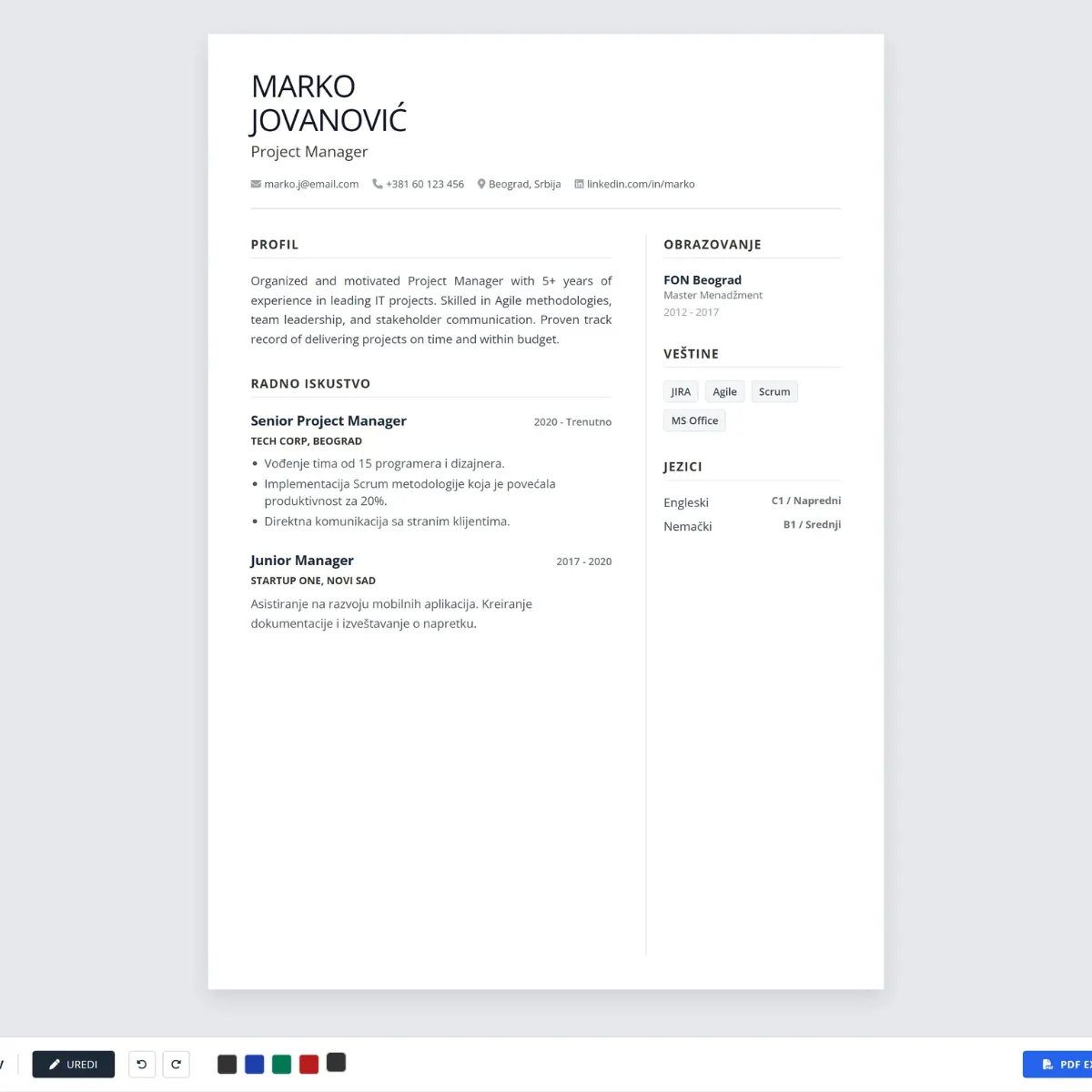 Basic Minimalist CV